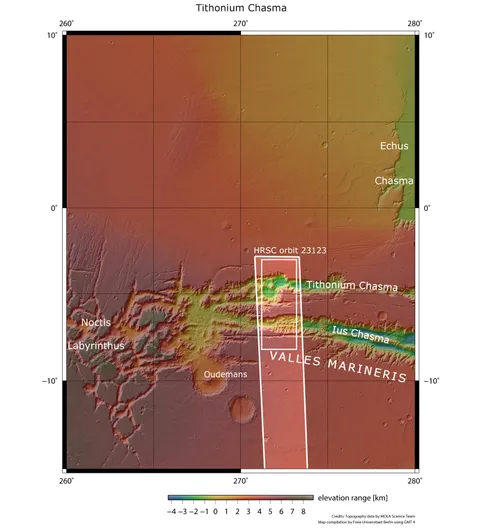 Ius and Tithonium Chasmata in Context