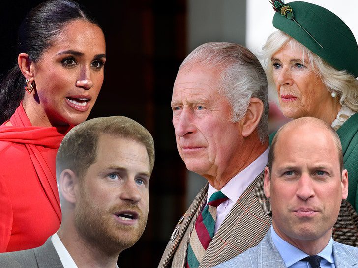 Kral Charles, Camilla Parker-Bowles, Prens William, Prens Harry, Meghan Markle